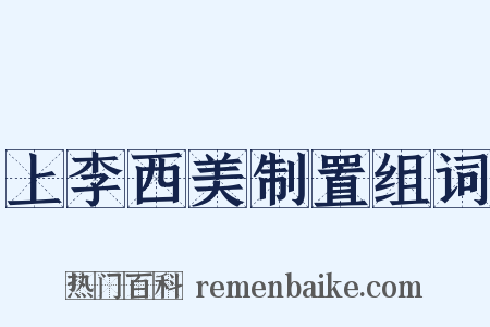 上李西美制置组词是什么意思的图片